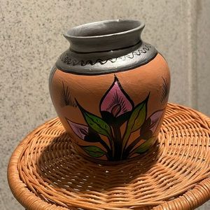 Handcrafted and hand painted decorative ceramic vase
